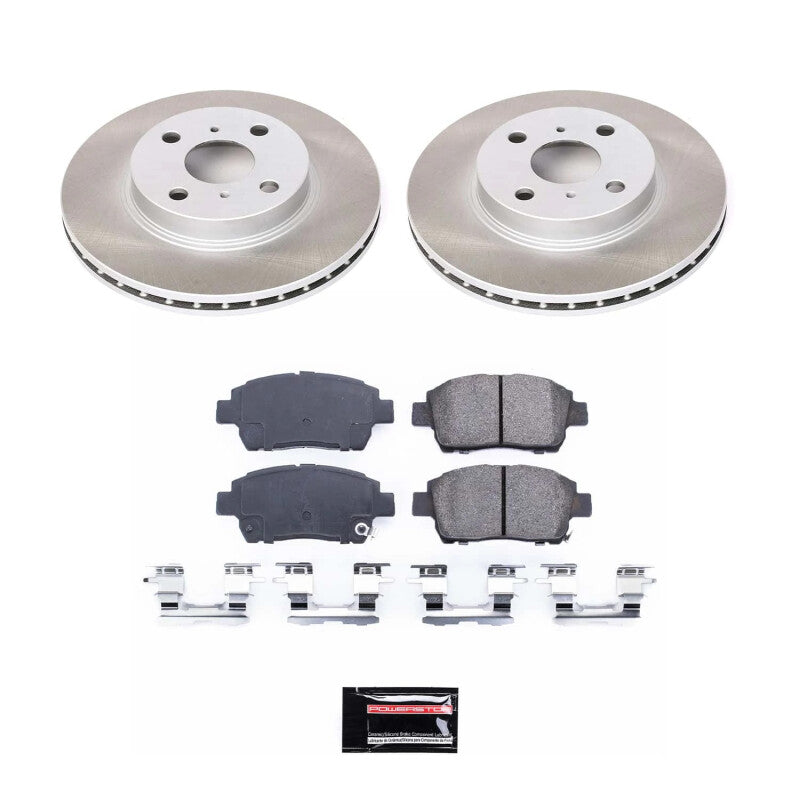 Power Stop 01-03 Toyota Prius Front Semi-Coated Rotor Kit Brake Kits - Performance Blank PowerStop