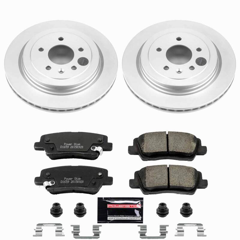 Power Stop 13-18 Cadillac ATS Rear Z23 Coated Brake Kit Brake Kits - Performance D&S PowerStop