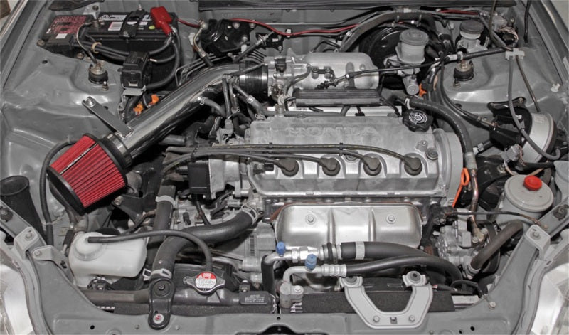 Spectre 92-00 Honda Civic L4-1.6L F/I Air Intake Kit - Polished w/Red Filter Cold Air Intakes Spectre