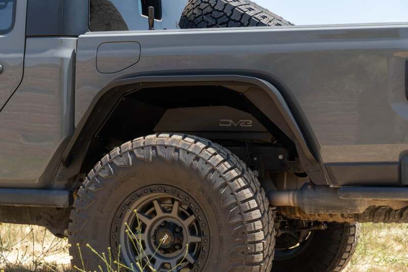 DV8 Offroad 20-24 Jeep Gladiator JT Rear Inner Fender Liners - Satin Black Wheel Well Liners DV8 Offroad