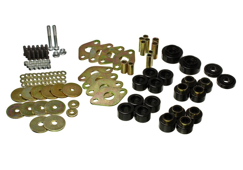 Energy Suspension 18-20 Jeep Wrangler JL Body Mount Set With Hardware - Black Bushing Kits Energy Suspension