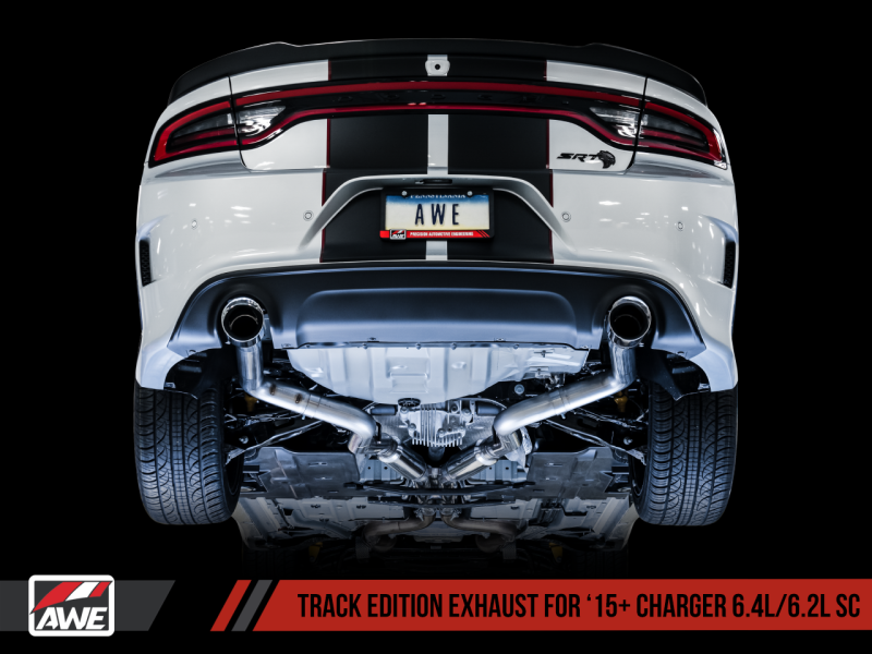 AWE Tuning 2015+ Dodge Charger 6.4L/6.2L Supercharged Track Edition Exhaust - Diamond Black Tips Catback AWE Tuning