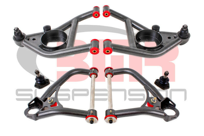 BMR 67-69 1st Gen F-Body Upper And Lower A-Arm Kit - Black Hammertone Control Arms BMR Suspension