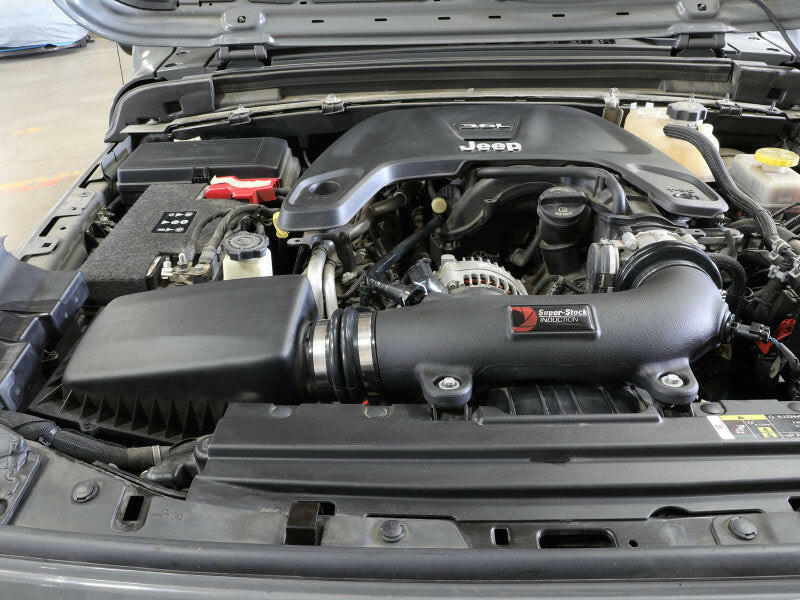 aFe Super Stock Induction System Pro Dry S Media Jeep 18-21 Wrangler JL / 20-21 Gladiator JT V6-3.6L Cold Air Intakes aFe