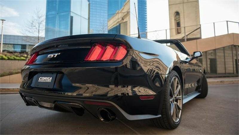 Corsa 2015-2017 Ford Mustang GT Convertible 5.0L V8 Black Sport Cat-Back Dual Rear Exit Catback CORSA Performance