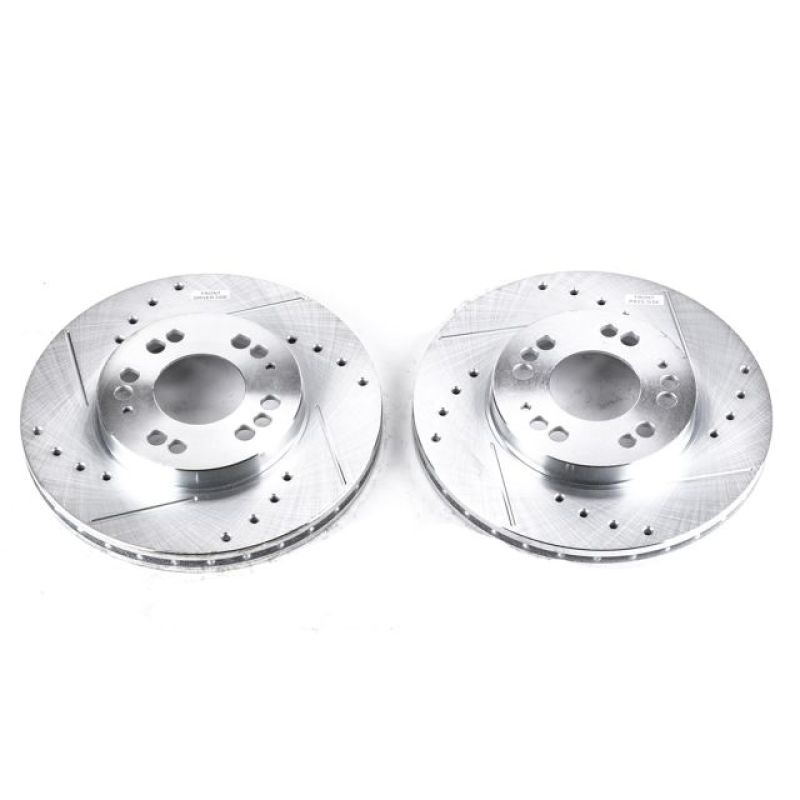 Power Stop 91-96 Dodge Stealth Front Evolution Drilled & Slotted Rotors - Pair Brake Rotors - Slot & Drilled PowerStop