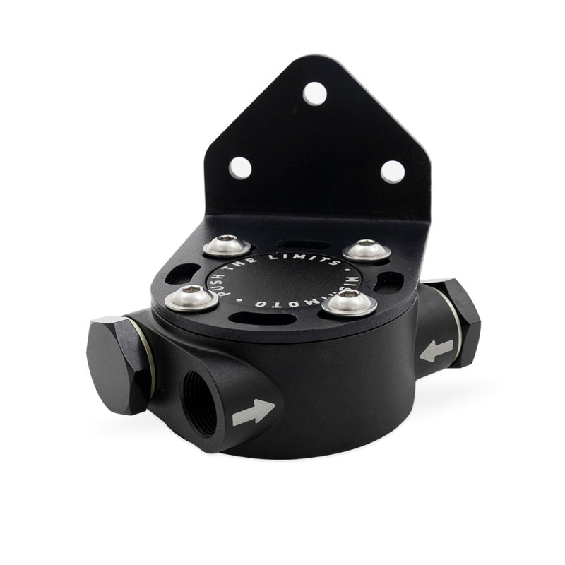 Mishimoto 3/4 - 16 Thread Remote Oil Filter Mount - Black Fittings Mishimoto