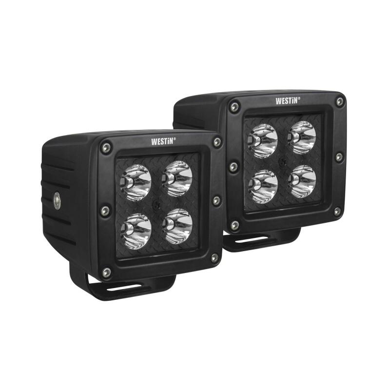 Westin LED Auxiliary Light 3.2in x 3.0in Spot w/5W Cree - Black Light Bars & Cubes Westin