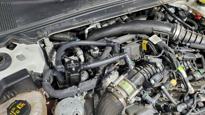 J&L 17-20 Lincoln Continental/MKZ 3.0L EcoBoost Passenger Side Oil Separator 3.0 - Black Anodized Oil Separators J&L