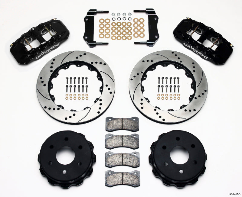 Wilwood AERO4 RearTruck Kit 14.25in Drilled 1999-2010 GM 1500-SUV 1 Piston OE Caliper Big Brake Kits Wilwood