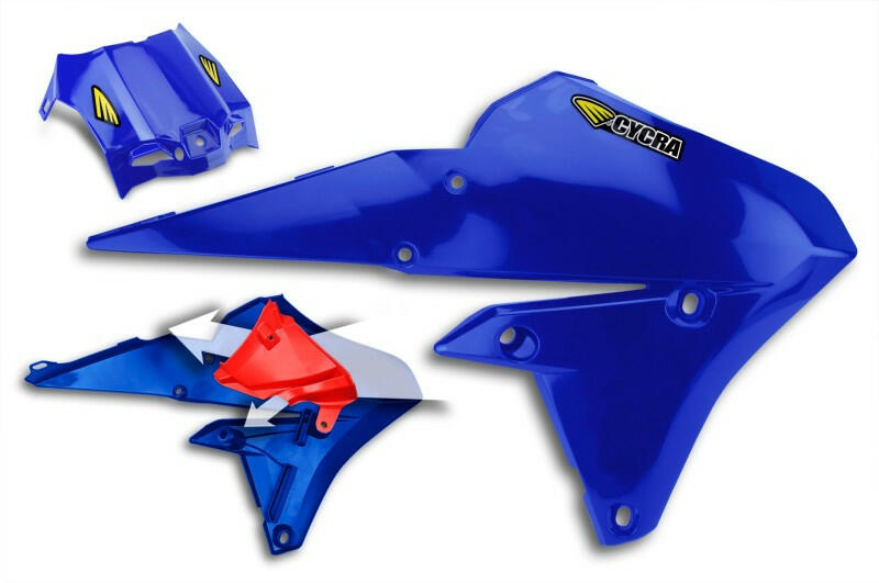 Cycra 15-19 Yamaha WR250F Powerflow Radiator Shrouds - OEM Blue Plastics Cycra
