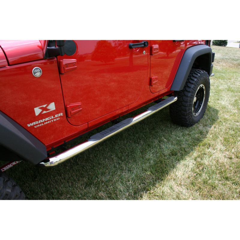 Rugged Ridge 3-In Round Side Step SS 07-18 Jeep Wrangler Unlimited JK Side Steps Rugged Ridge