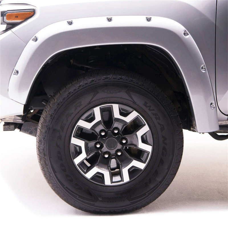 EGR 16+ Toyota Tacoma w/Mudflap Bolt-On Look Color Match Fender Flares - Set - Silver Sky Fender Flares EGR
