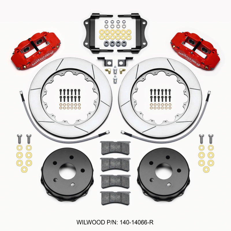Wilwood Narrow Superlite 4R Rear Kit 14.00in Red 2007-up Jeep JK w/Lines Big Brake Kits Wilwood