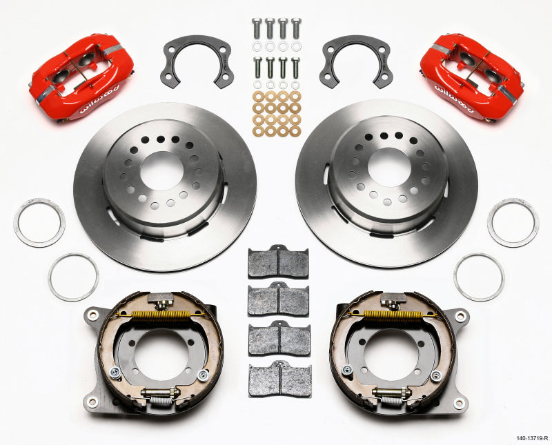 Wilwood Forged Dynalite P/S Park Brake Kit Red Ford 8.8 Special w/2.50in Offset-5 Lug Big Brake Kits Wilwood