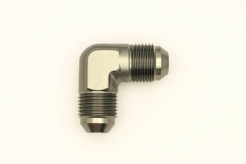 DeatschWerks 8AN Male Flare To 8AN Male Flare 90-Degree Coupler Fitting Fittings DeatschWerks