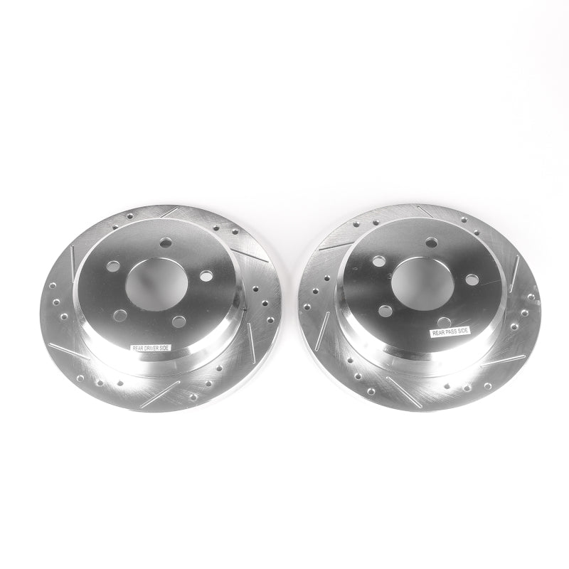 Power Stop 96-02 Ford Crown Victoria Rear Evolution Drilled & Slotted Rotors - Pair Brake Rotors - Slot & Drilled PowerStop