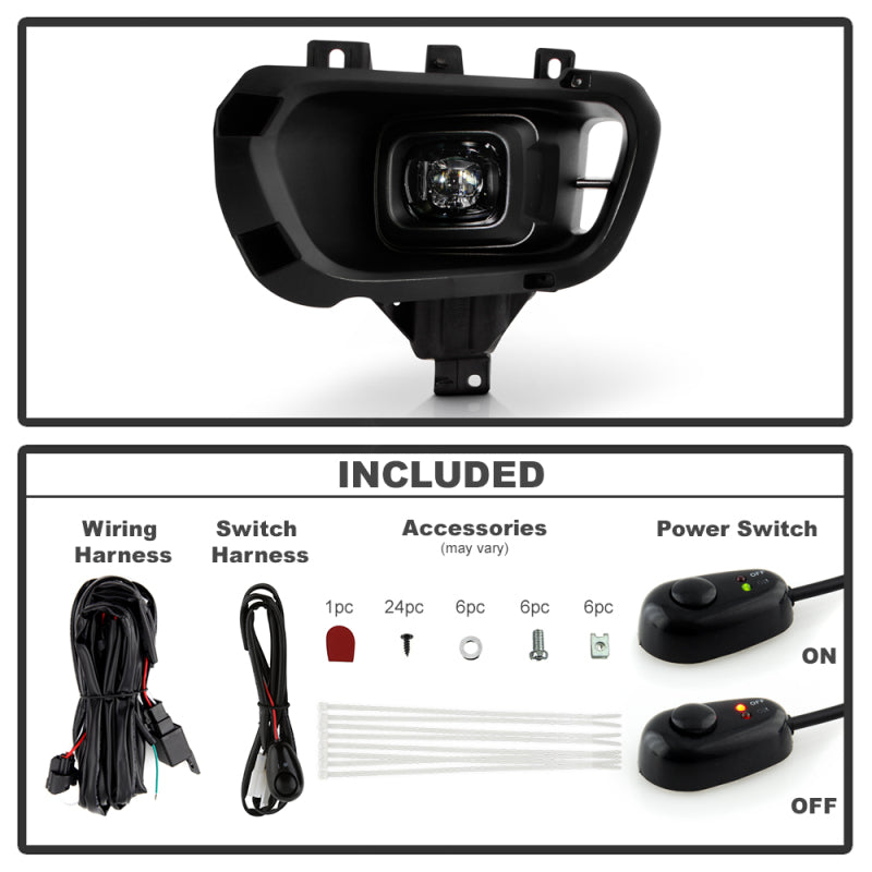 Spyder 19-23 Ford Ranger Full LED OEM Style Fog Lights w/ Switch - Clear (FL-FR19-LED-C) Fog Lights SPYDER