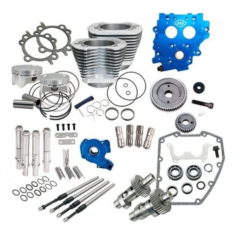 S&S Cycle 99-06 BT 100in Power Package - Silver Piston Sets - Powersports S&S Cycle