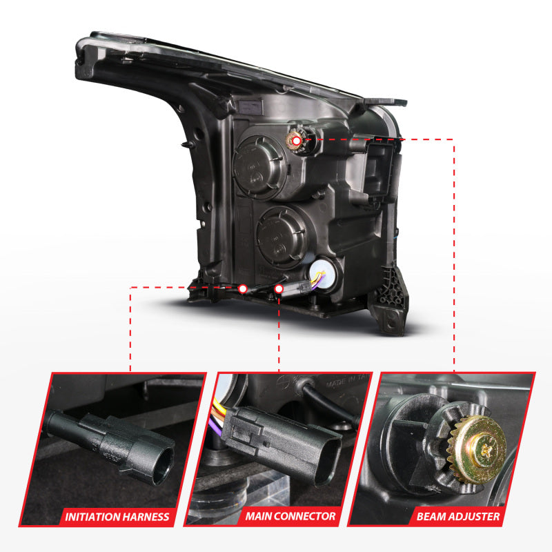 ANZO 15-20 GMC Yukon (Incl XL - Factory Halogen Models) Full LED Proj Headlights Black - Pass. Side Headlights ANZO