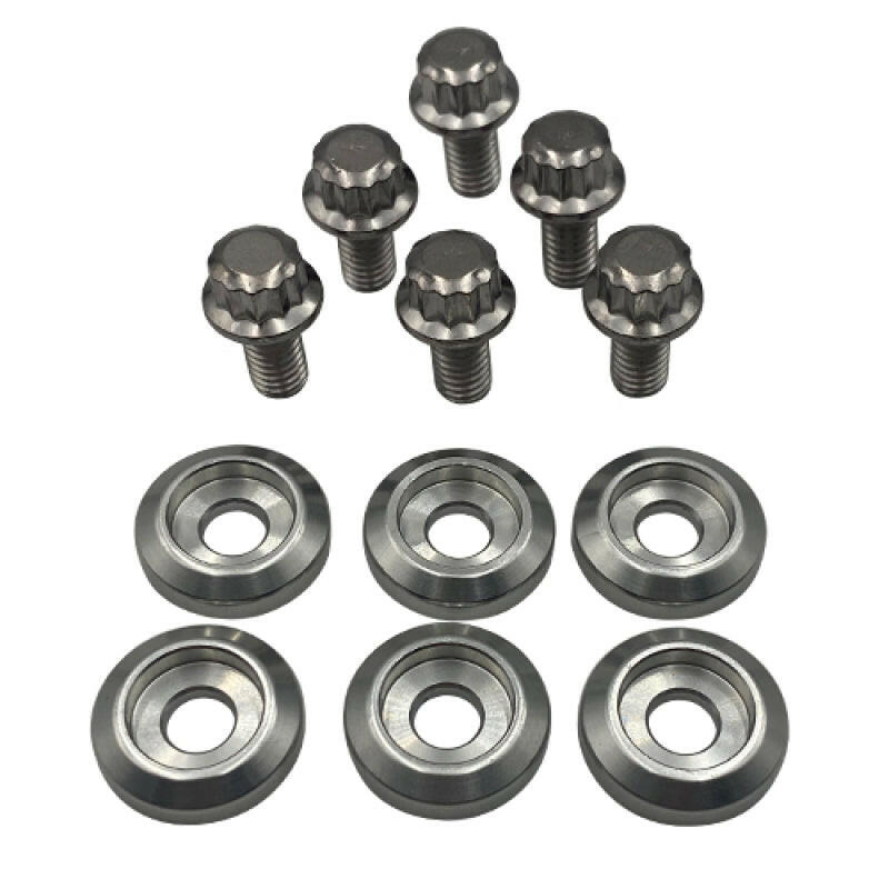 BLOX Racing New Fender Washers Kit M6 12pt - 6pc Large Diameter Silver Hardware Kits - Other BLOX Racing