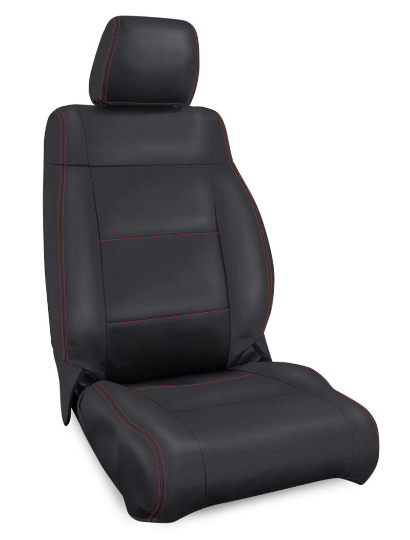 PRP 07-10 Jeep Wrangler JK Front Seat Covers/2 door or 4 door (Pair) - Black with Red Stitching Seat Covers PRP Seats
