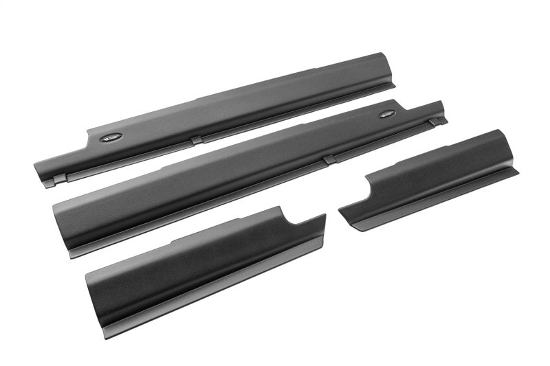 Rugged Ridge 18-22 Jeep Wrangler (JL) Rocker Pnl/Sill Plate Cvr 4dr. Rocker Guard 4pc. - Tex. Blk Rocker Arms Rugged Ridge