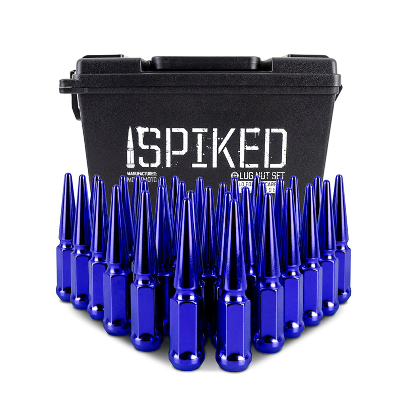 Mishimoto Mishimoto Steel Spiked Lug Nuts M14 x 1.5 32pc Set Blue Lug Nuts Mishimoto