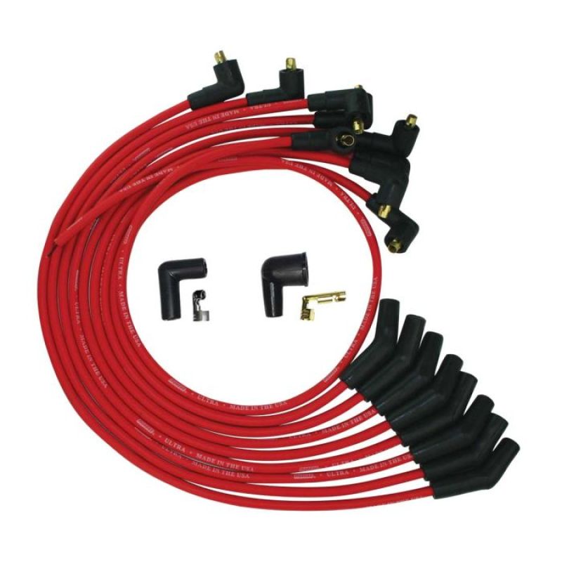 Moroso Ford 260/289/302 135 Deg Spark Plug Boot Non-HEI Ultra Spark Plug Wire Set - Red Spark Plug Wire Sets Moroso