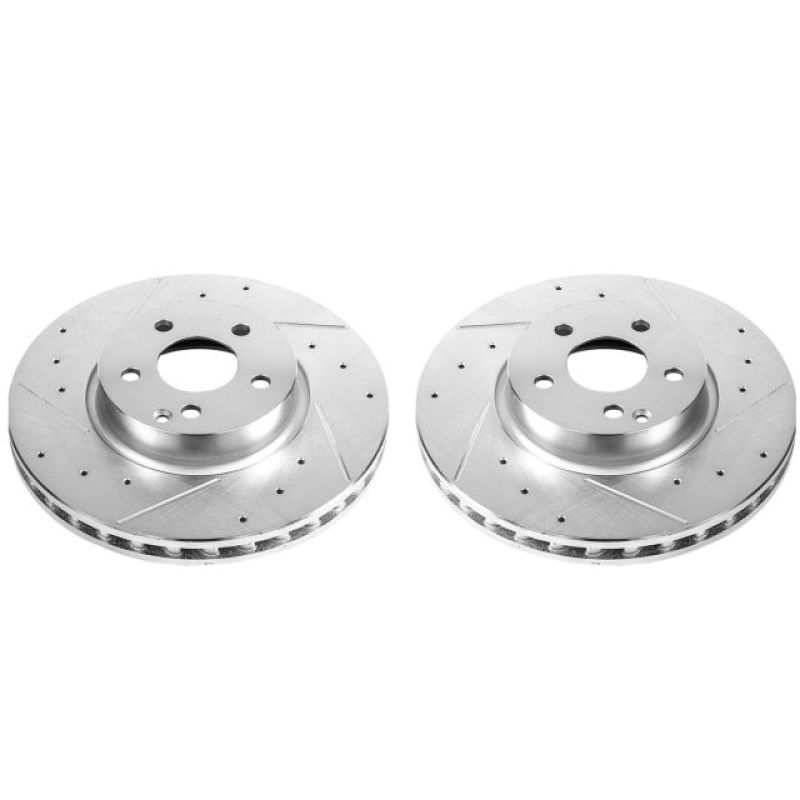 Power Stop 13-14 Mercedes-Benz C300 Front Evolution Drilled & Slotted Rotors - Pair Brake Rotors - Slot & Drilled PowerStop
