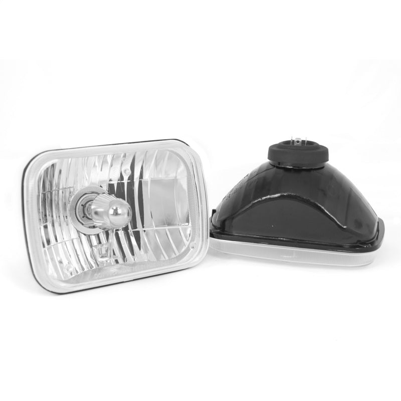 Rugged Ridge Crystal H2 Headlights Rectangular 87-95 Jeep Wrangler YJ Light Accessories and Wiring Rugged Ridge