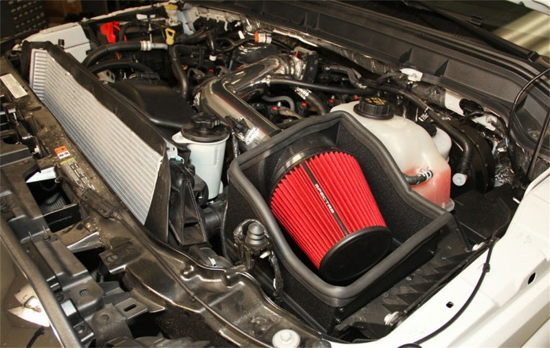 Spectre 11-14 Ford F250/350 V8-6.2L F/I Air Intake Kit - Polished w/Red Filter Cold Air Intakes Spectre