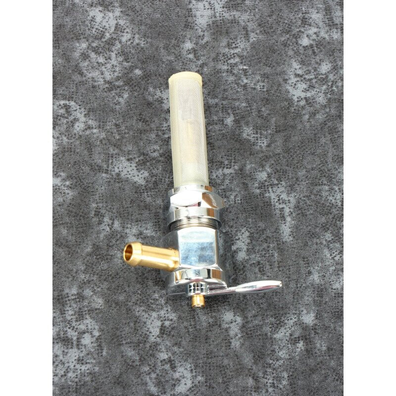 Bikers Choice Chrome Hex Petcock 22MM Right Outlet Fuel Components Misc Bikers Choice