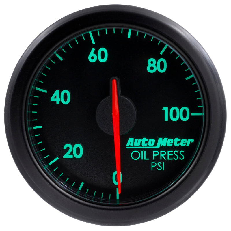 Autometer Airdrive 2-1/6in Oil Pressure Gauge 0-100 PSI - Black Gauges AutoMeter