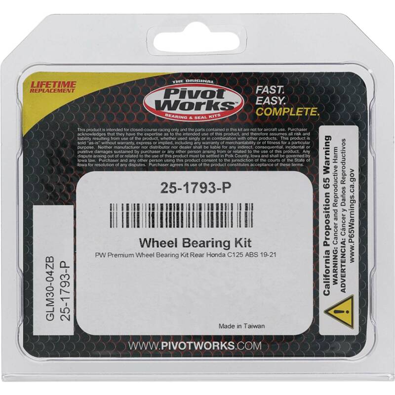 Pivot Works Honda Wheel Bearing Kit Premium Bearings Control Arms Pivot Works