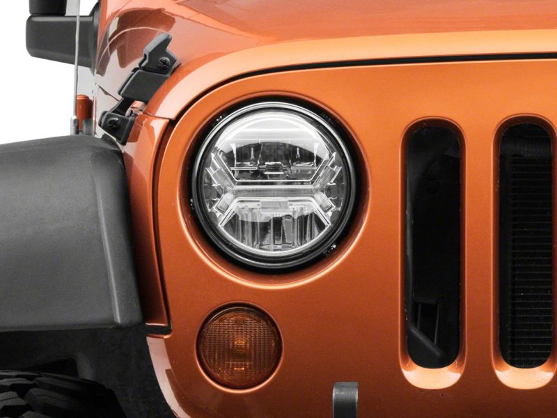 Raxiom07-18 Jeep Wrangler JK LED Halo Projector Headlights- Chrome Housing (Clear Lens) Headlights Raxiom