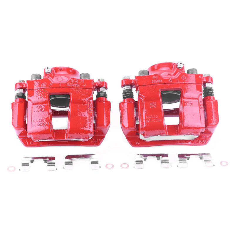 Power Stop 11-15 Hyundai Sonata Front Red Calipers w/Brackets - Pair Brake Calipers - Perf PowerStop