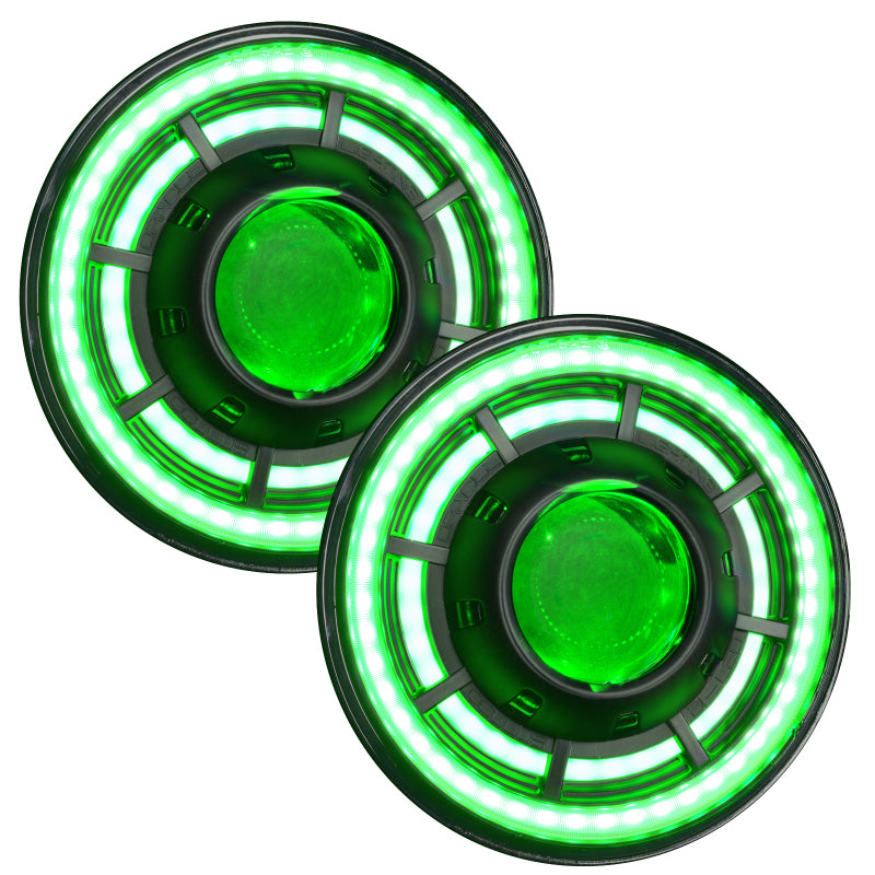 ORACLE Lighting 0718 Jeep Wrangler JK Oculus 7in ColorSHIFT Bi-LED Projector Headlights Light Bars & Cubes ORACLE Lighting