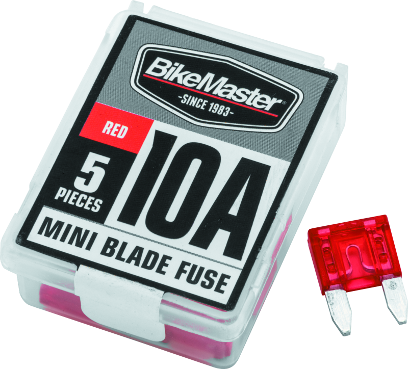 BikeMaster 5Piece 10A Replacement Mini Blade Fuse Light Accessories and Wiring BikeMaster