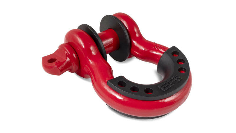 Body Armor 4x4 3/4in Red D-Ring with Black Isolators Single Tow Hooks Body Armor 4x4
