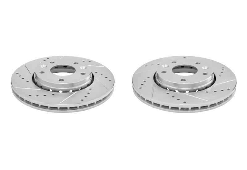 Power Stop 21-23 Nissan Kicks Front Drilled & Slotted Rotor - Pair Brake Rotors - Slot & Drilled PowerStop