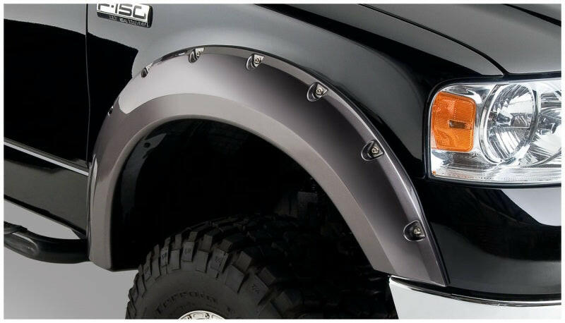 Bushwacker 04-08 Ford F-150 Styleside Pocket Style Flares 4pc 66.0/78.0/96.0in Bed - Black Fender Flares Bushwacker