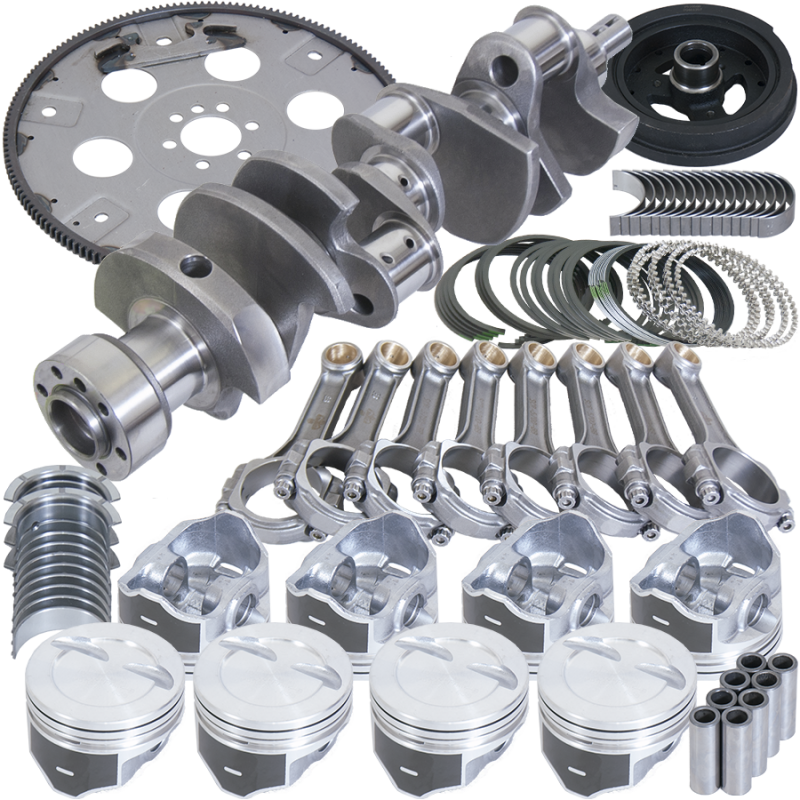 Eagle Chevy 350 1Pc 3.750in Crank 5.700in I-Beam Rods 4.040in Pistons 168 Tooth FP Balanced Assembly Rotating Assemblies Eagle