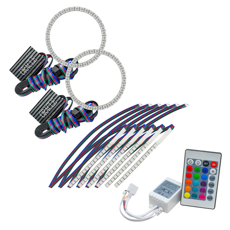 Oracle 15-17 Ford Mustang V6/GT/Shelby DRL w/ Halo Kit - ColorSHIFT w/ Simple Controller Headlights ORACLE Lighting