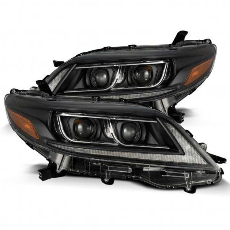 AlphaRex 11-21 Toyota Sienna LUXX LED Proj Headlights Plank Style Black w/Seq Signal/DRL Headlights AlphaRex