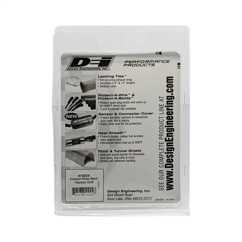 DEI Exhaust Wrap 2in x 25ft - Titanium - Black Exhaust Wrap DEI