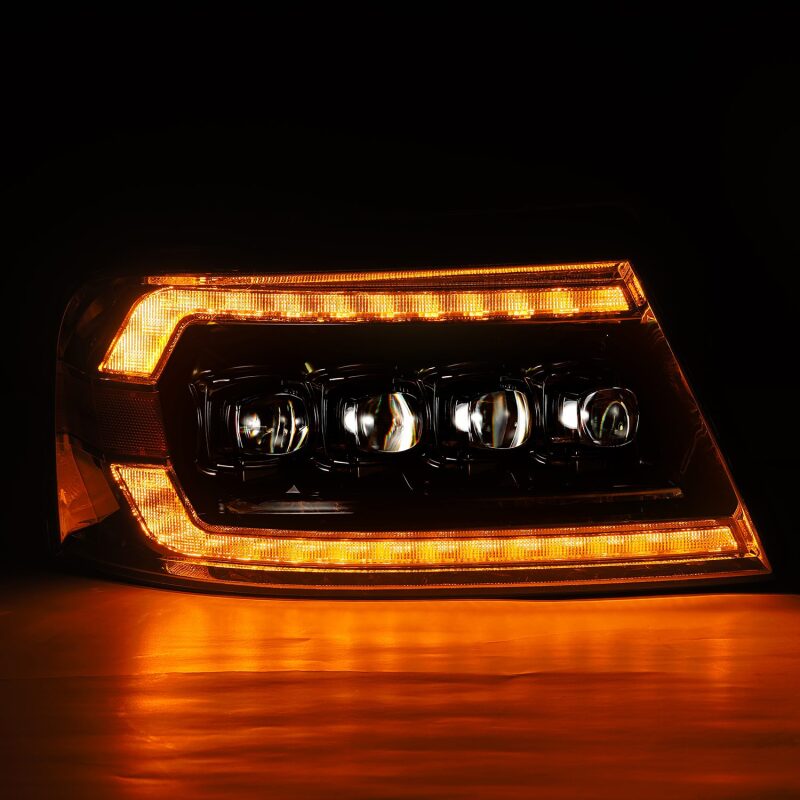 AlphaRex 04-08 Ford F-150 (No 2004 Heritage) NOVA-Series LED Proj HL Chrome w/Actv Light / Seq. Sig Headlights AlphaRex