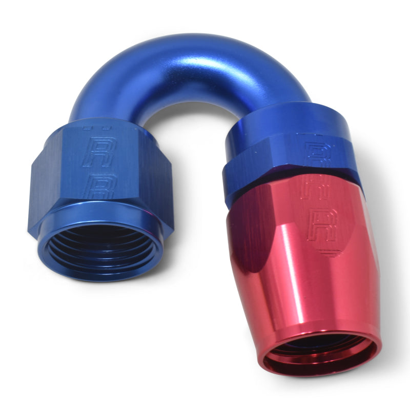 Russell Performance -10 AN Red/Blue 180 Degree Full Flow Swivel Hose End (With 15/16in Radius) Fittings Russell