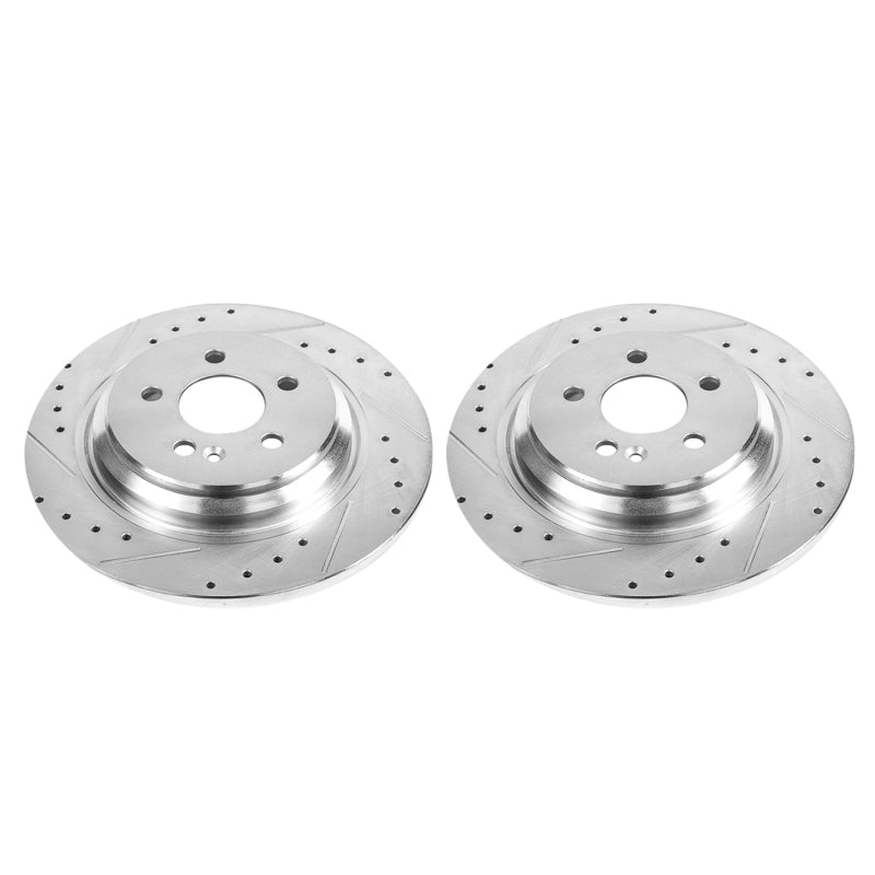 Power Stop 00-03 Mercedes-Benz ML55 AMG Rear Evolution Drilled & Slotted Rotors - Pair Brake Rotors - Slot & Drilled PowerStop