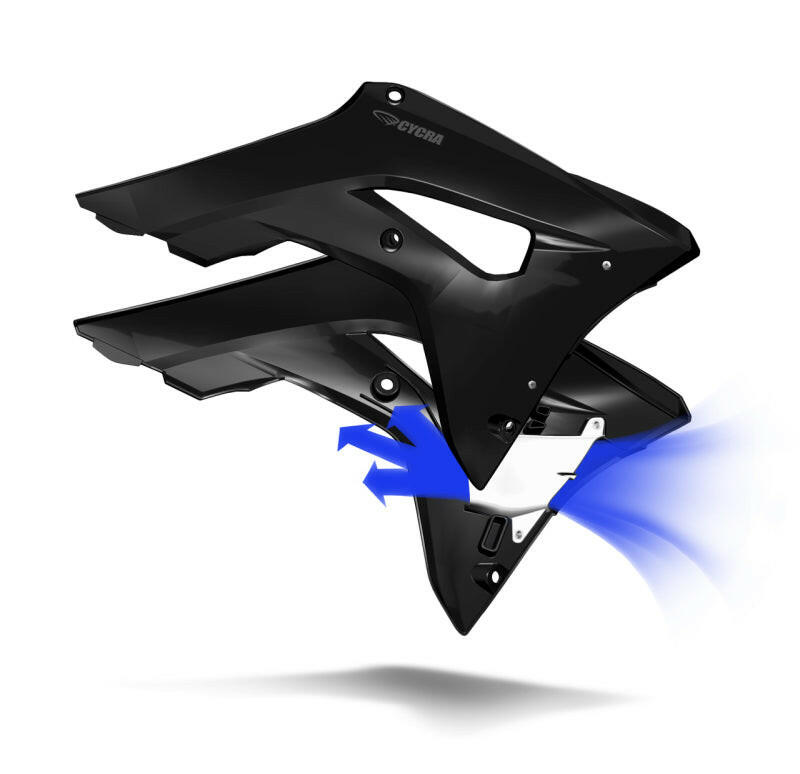 Cycra 18-21 Honda CRF250R Powerflow Radiator Shrouds - Black Plastics Cycra